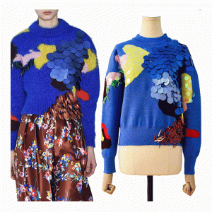 Custom Design Handgjorda Sy Sequins Women Knit Sweater