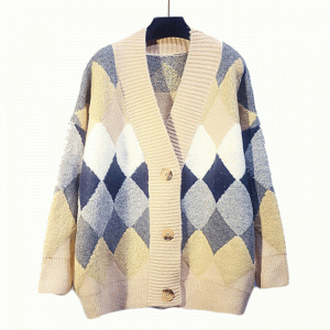 2019 New Design Plus Storlek Jacquard Winter Fall Ladies Cardigan Knit Sweaters