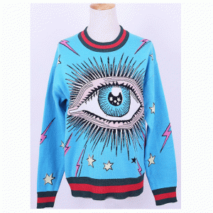 OEM Big Eye Jacquard Damtoalett Pullover Sweater 2018