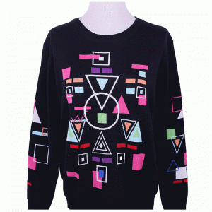 Flerfärgad geometrisk Jacquard Ladies Fancy Sweater 2018
